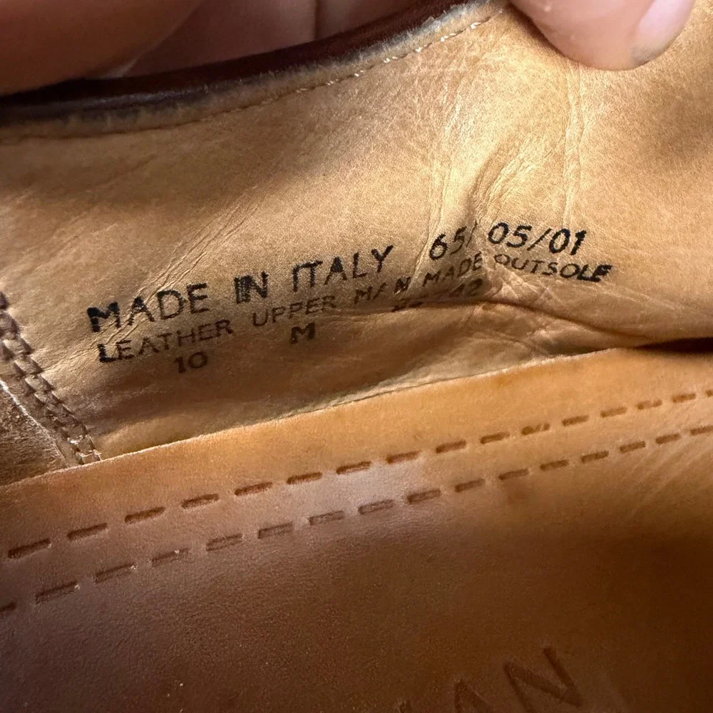 Bostonian Strada Mens 10 M Brown Leather Apron Toe Oxford Shoes Made in Italy